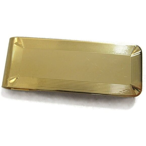 Vintage Hayward Gold Tone Money Clip Engravable Men Wallet ID - Picture 2 of 9
